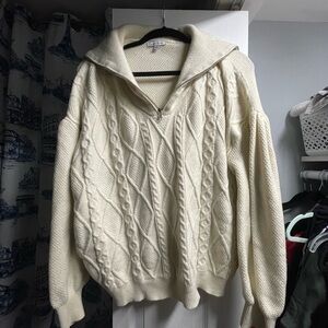 Cream Cable Knit Sweater
